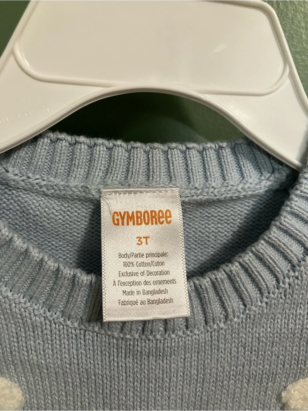 Gymboree Light Blue Knit Sweater Dress with White Accents
